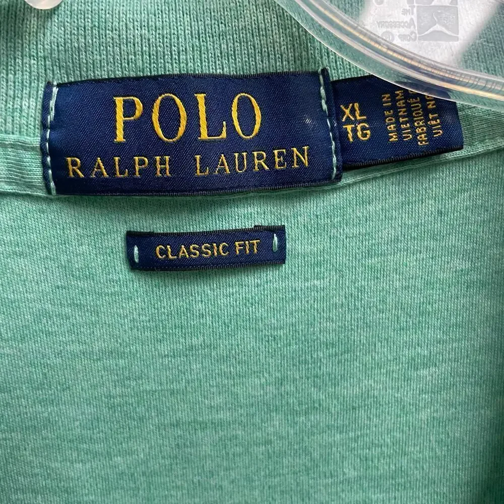 Ralph Lauren Smooth Polo Size XL Classic Fit Green Short Sleeve Mens Preppy Golf